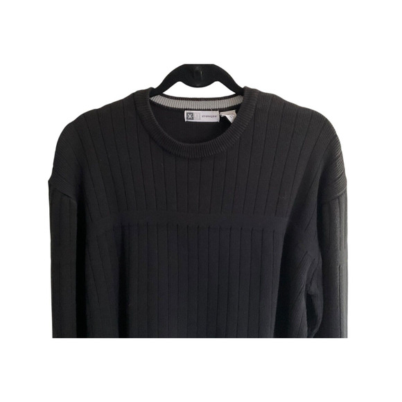 Xtremewear Ribbed Black Sweater XL Acrylic Cotton Crew Neck Long Sleeve Pullover - Picture 8 of 9